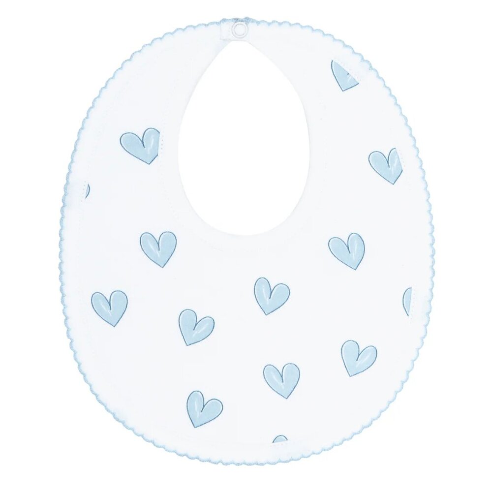 Nellapima Blue Heart Print Baby Bib, 100% Cotton